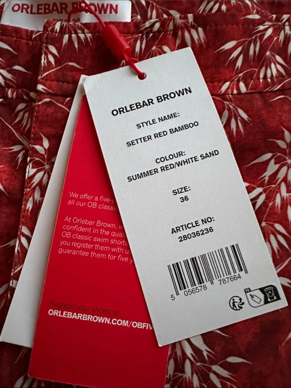 Orlebar Brown Red Floral Buckle-Waist Bermuda Shorts